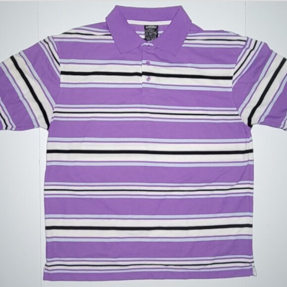 Urban Label Mens Purple Striped Short Sleeve Polo Size 2XL - Picture 1 of 8